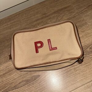 Anya Hindmarch Bespoke Walton Canvas in Natural/Tan Wash Bag
